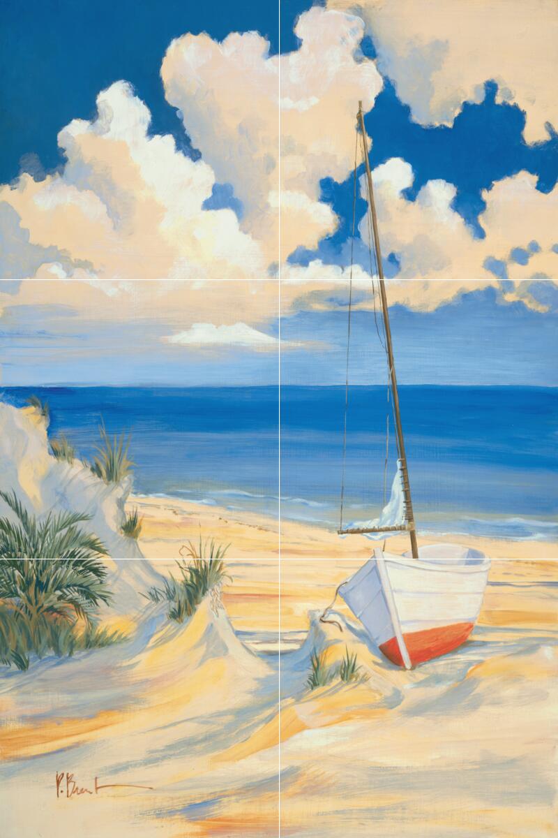 Ceramic Backsplash Tile Mural Beach Scene Seaside Ocean - Costa Del Sol 1