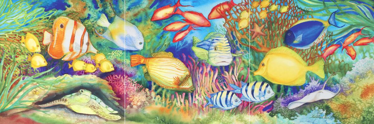 Ceramic Backsplash Tile Mural Fishing Kitchen/Bathroom/Shower - Reef Life - Picture 2 of 7