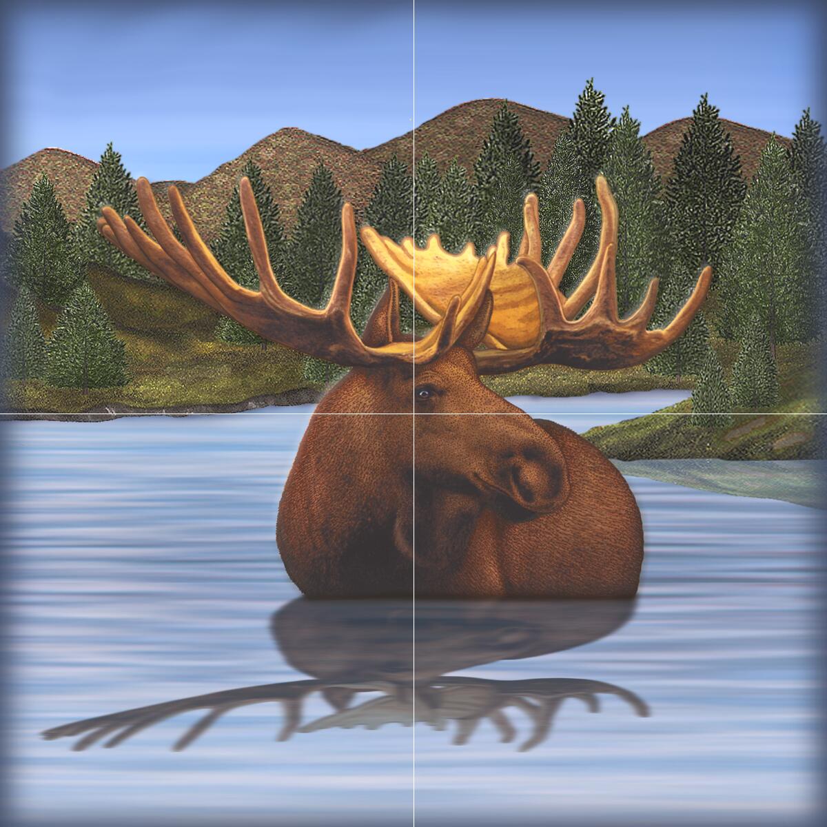 Ceramic Backsplash Tile Mural Deer Elk Kitchen/Bathroom - Moose 4 - Dan ...