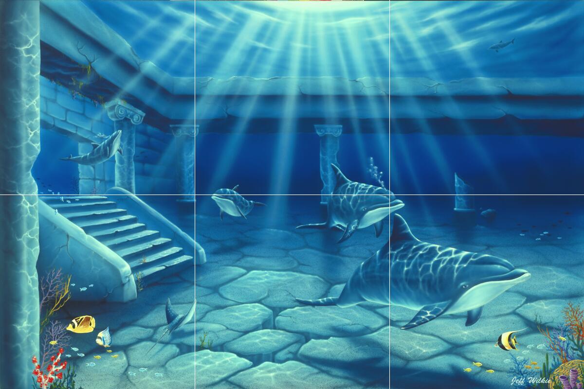 Ceramic Backsplash Tile Mural Dolphin Whale Kitchen/Bathroom/Shower – Atlantis