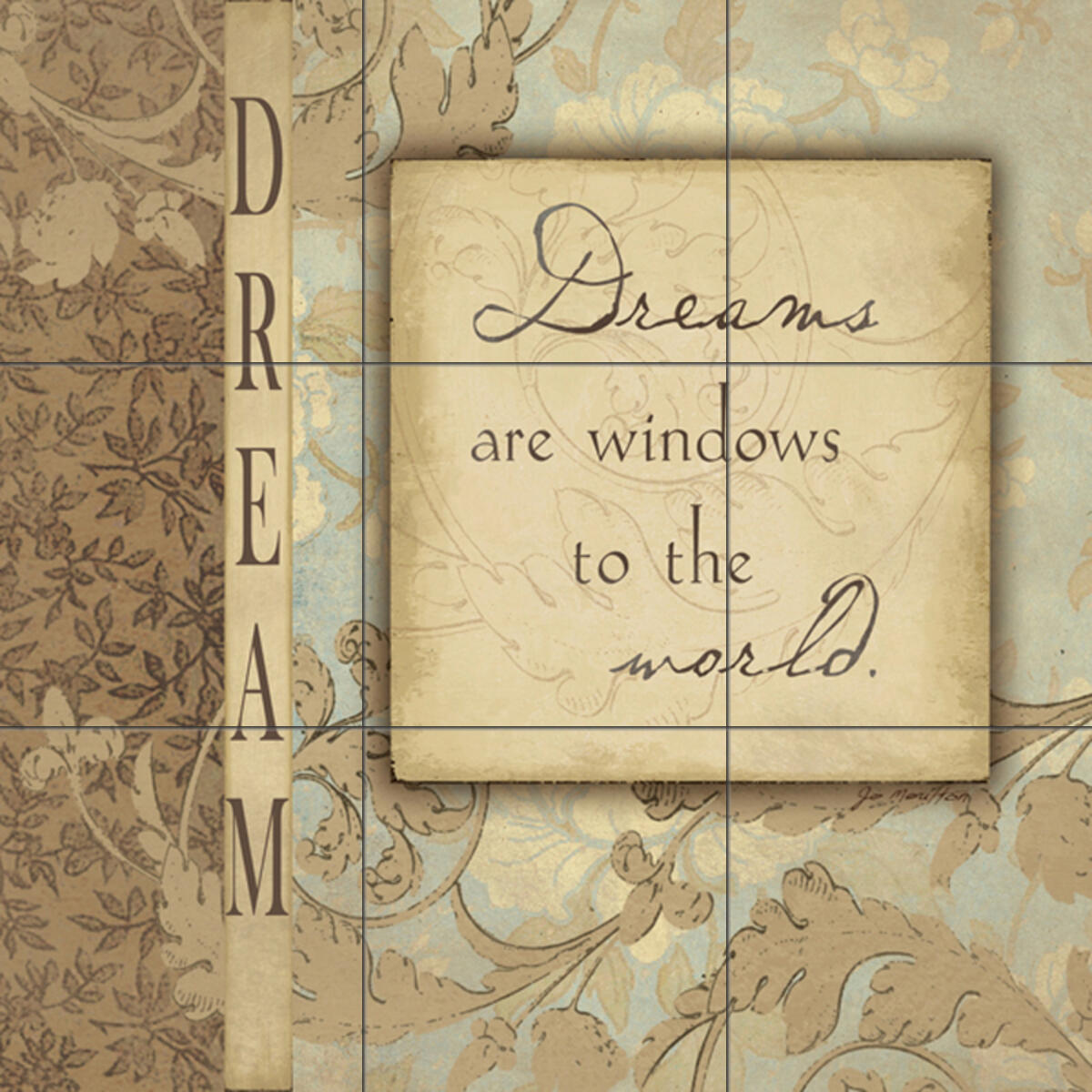 Ceramic Tile Mural Kitchen Backsplash - Dream - Inspiration Affirmation Art