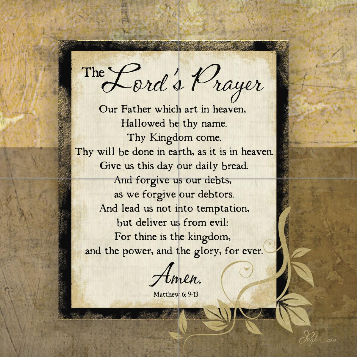 Ceramic Backsplash Tile Mural Inspirational Kitchen/Bathroom – The Lords Prayer