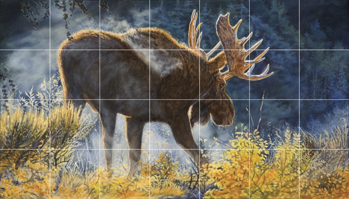 Ceramic Backsplash Tile Mural Deer Elk Wildlife Kitchen/Bathroom ...