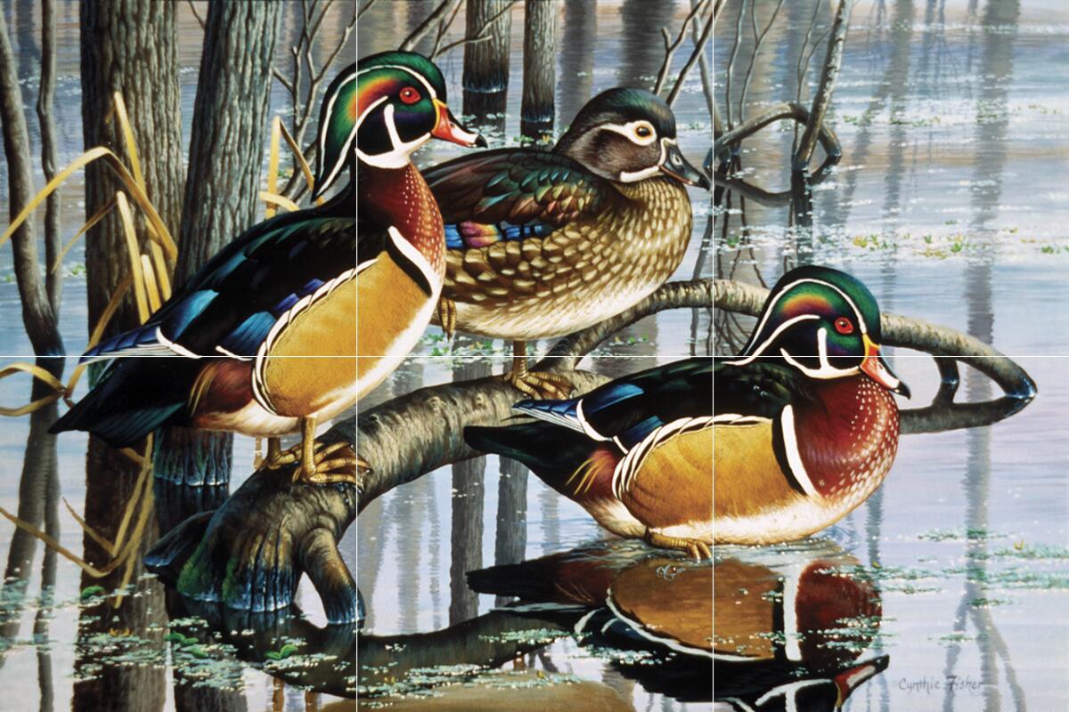 Ceramic Backsplash Tile Mural Waterfowl Kitchen/Bathroom - Backwater Woodies