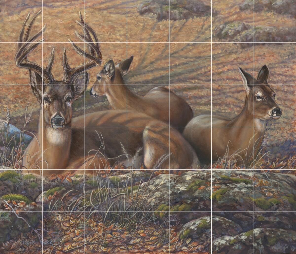 Ceramic Backsplash Tile Mural Deer Elk Wildlife Kitchen/Bathroom - Bed ...