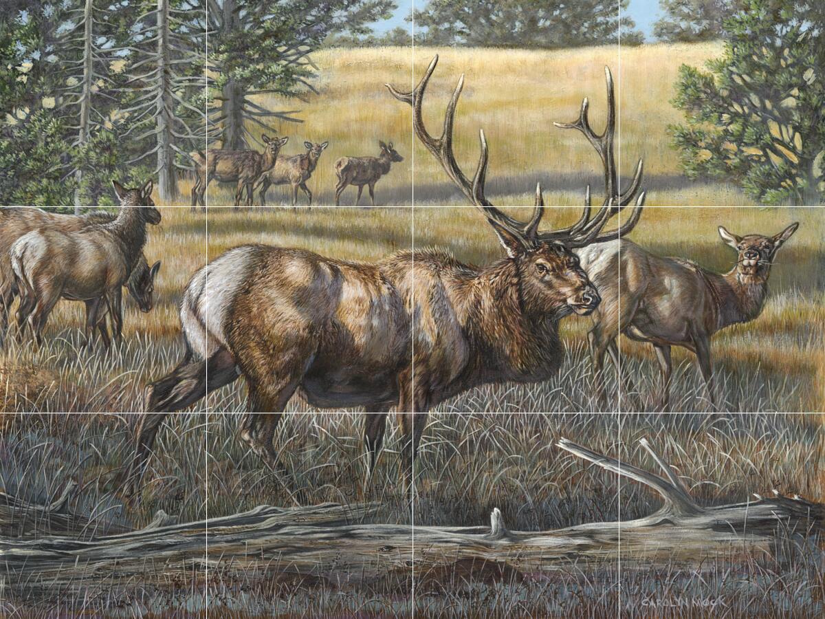 Ceramic Backsplash Tile Mural Deer Kitchen/Bathroom - His Majesty - Carolyn Mock