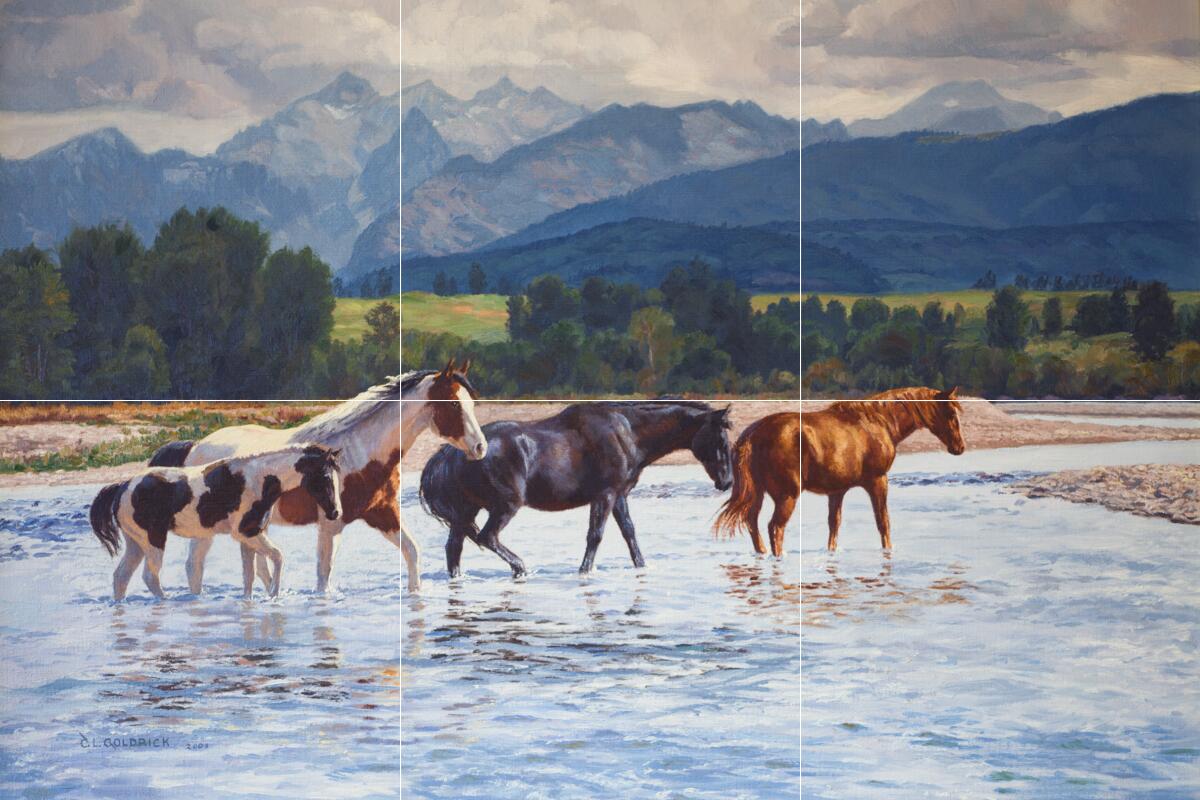 Ceramic Backsplash Tile Mural Horse Kitchen/Bathroom - Summer In The Valley
