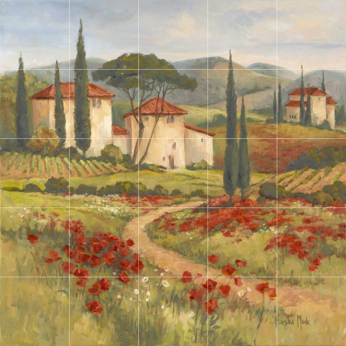 Ceramic Backsplash Tile Mural Tuscany Scene Kitchen/Bathroom - Tuscan Dream I - Picture 7 of 15