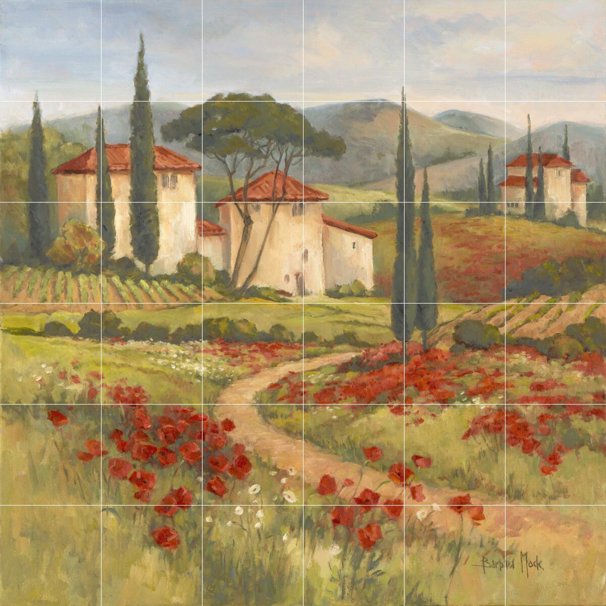 Ceramic Backsplash Tile Mural Tuscany Scene Kitchen/Bathroom - Tuscan Dream I - Picture 9 of 15