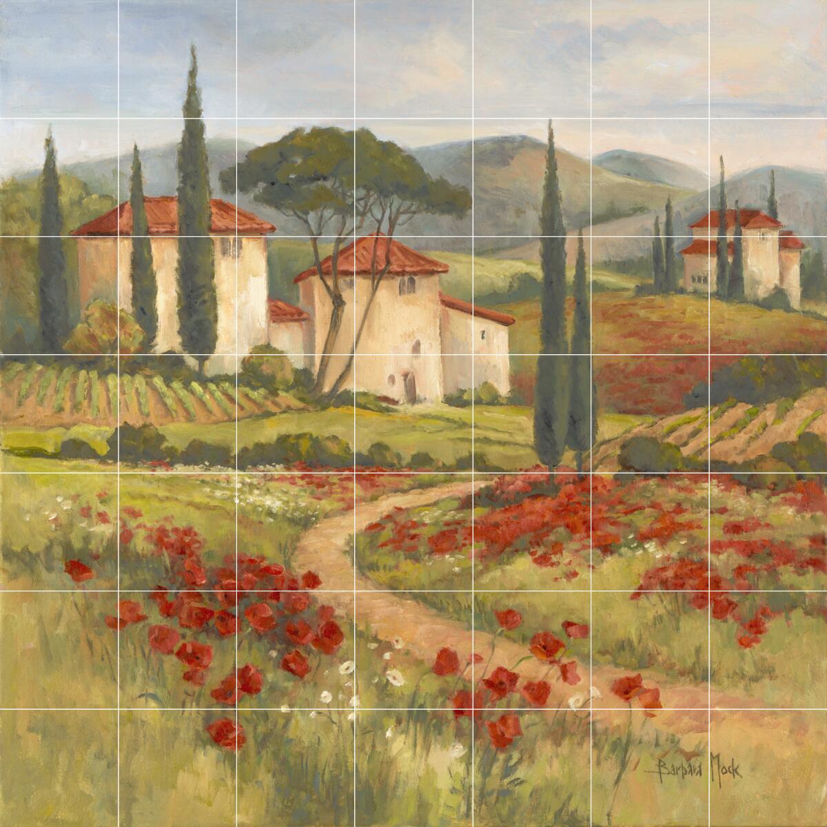 Ceramic Backsplash Tile Mural Tuscany Scene Kitchen/Bathroom - Tuscan Dream I - Picture 10 of 15