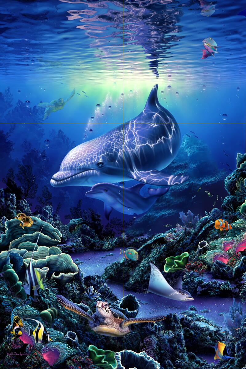 Ceramic Backsplash Tile Mural Dolphin Whale Kitchen/Bathroom/Shower - New Hope V