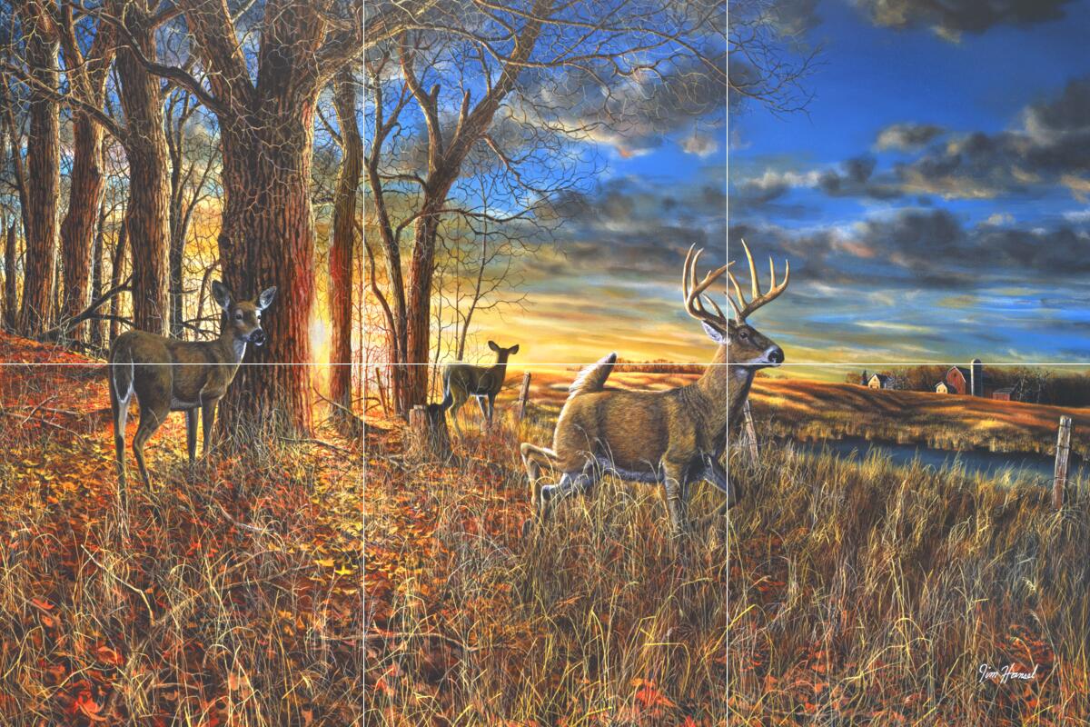 Ceramic Backsplash Tile Mural Deer Elk Kitchen/Bathroom - Out For The Evening