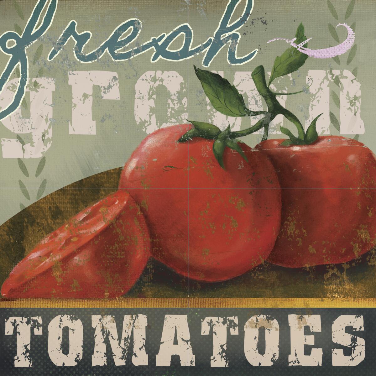 Ceramic Backsplash Tile Mural Fruit Vegetable Kitchen/Bathroom - Farm Fresh II
