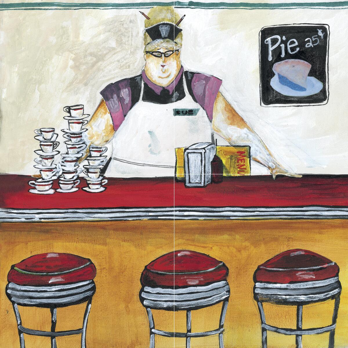 Ceramic Backsplash Tile Mural Kitchen Kitchen - Blueberry Pie - Jennifer Garant