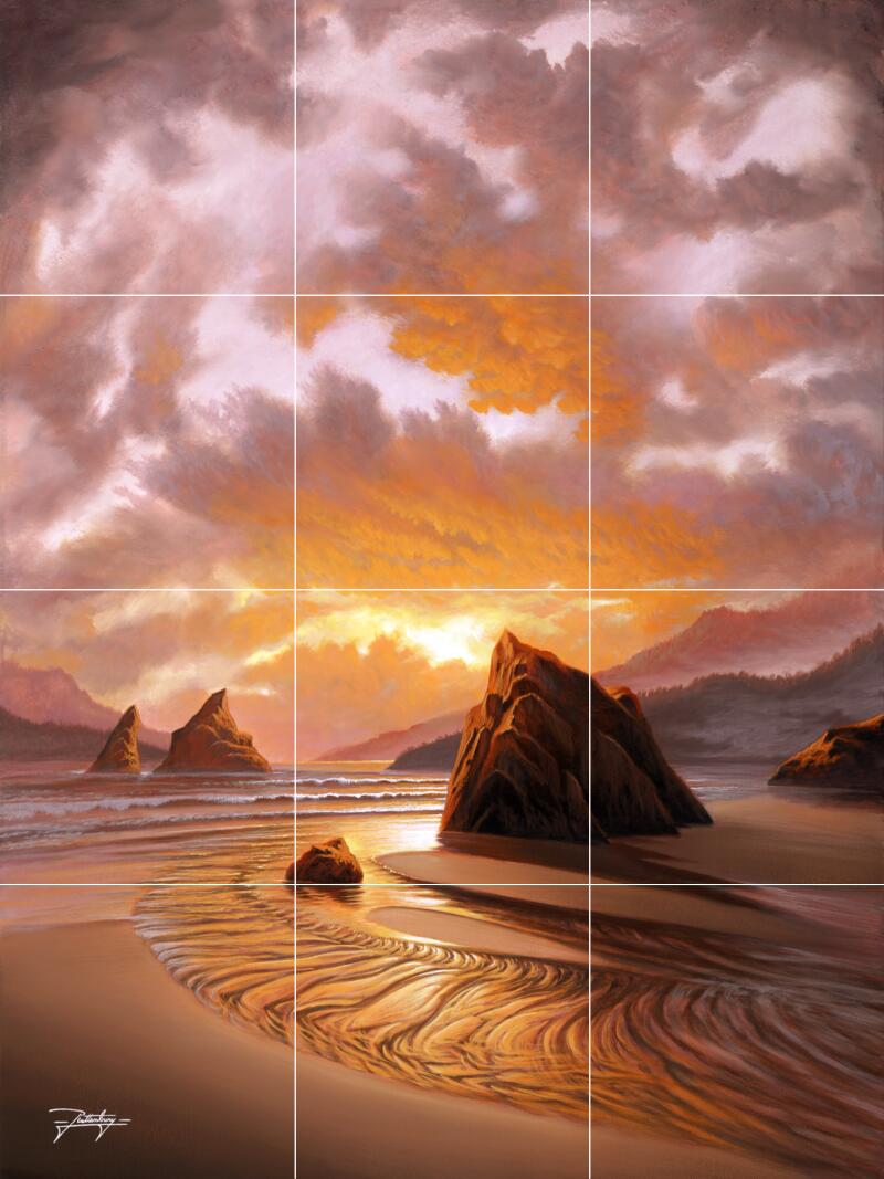 Ceramic Backsplash Tile Mural Beach Scene Seaside Ocean – The Wisdom of Solitude