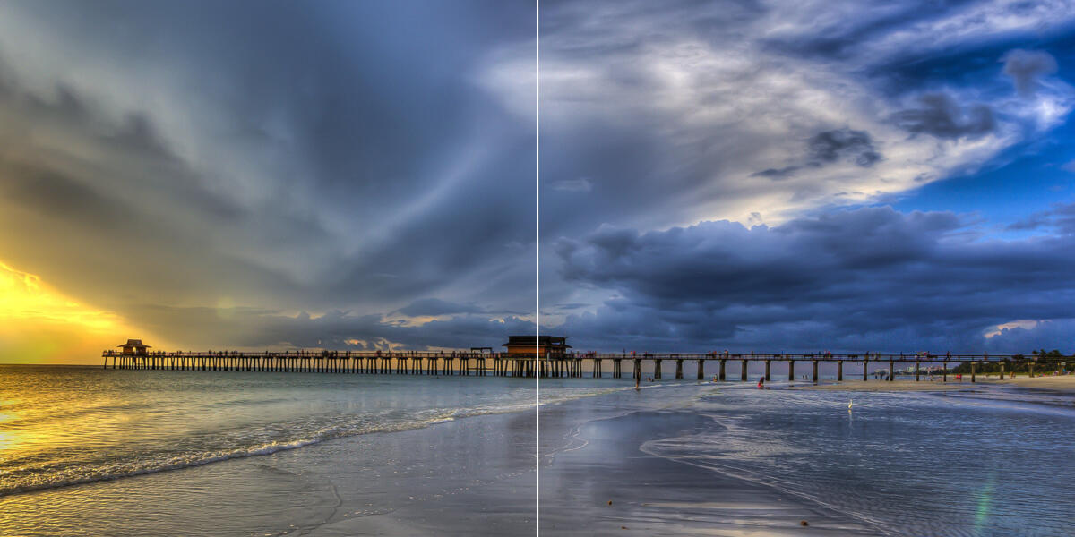 Ceramic Backsplash Tile Mural Beach Scene Seaside – Storm Front at Naples Pier