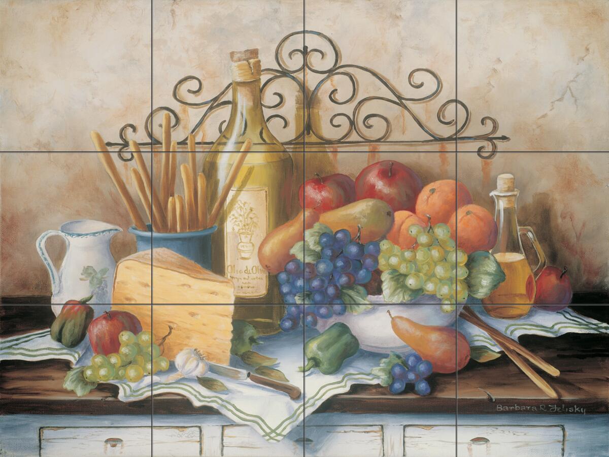 Ceramic Tile Mural Kitchen Backsplash - Wrought Iron - by Barbara Felisky