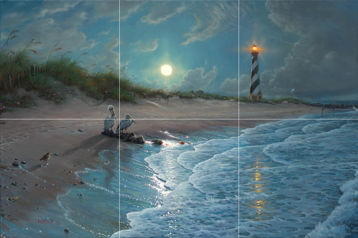 Ceramic Backsplash Tile Mural Nautical Kitchen/Bathroom/Shower - Moonlit Cover