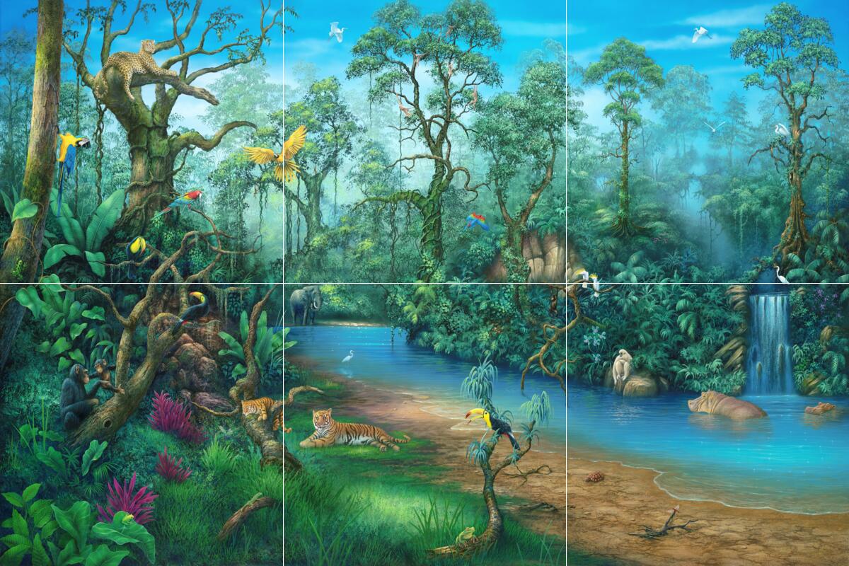 Ceramic Backsplash Tile Mural Woodland Kitchen/Bathroom/Living Room – Rainforest