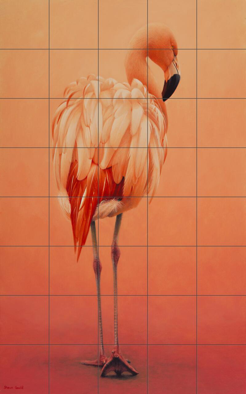 Ceramic Tile Mural Kitchen Backsplash - Hot Pink 2 - Flamingo Birds Animals - Picture 6 of 9