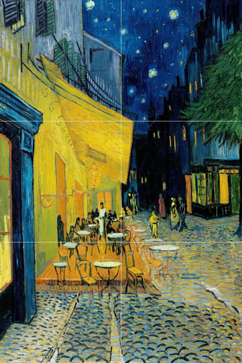 Ceramic Backsplash Tile Mural Impressionist – Terrace Of A Cafe At Night