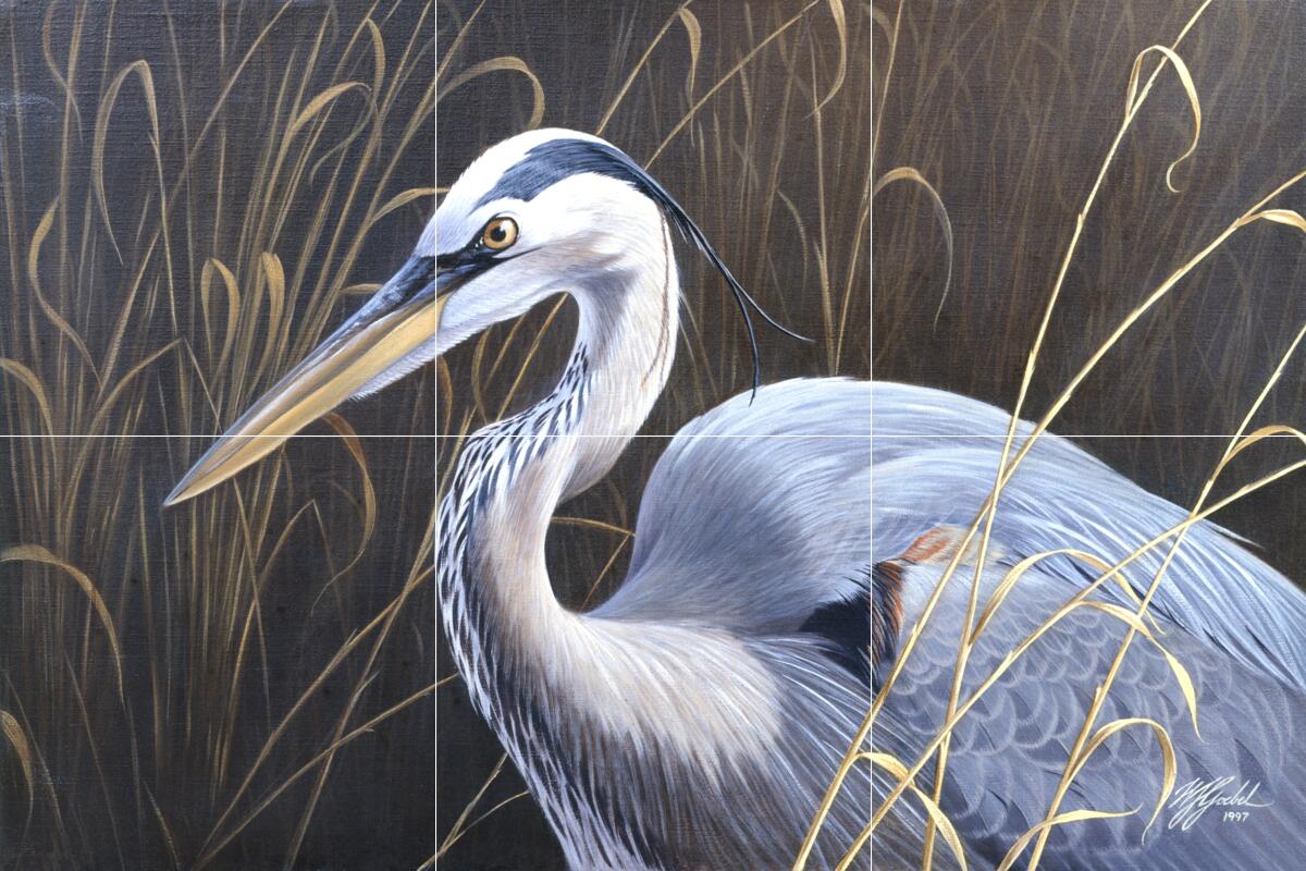 Ceramic Backsplash Tile Mural Waterfowl Bird Kitchen/Bathroom – Great Blue Heron