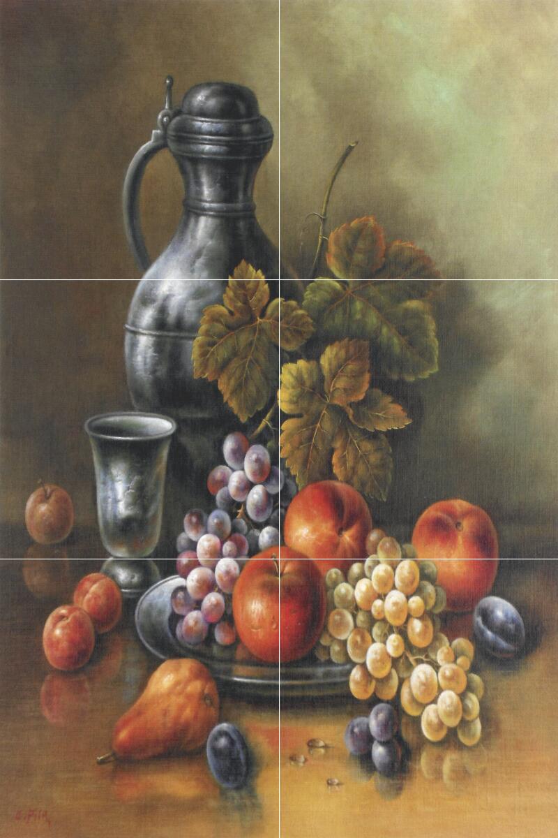 Ceramic Backsplash Tile Mural Neoclassical Fine Art – Antique Still Life II