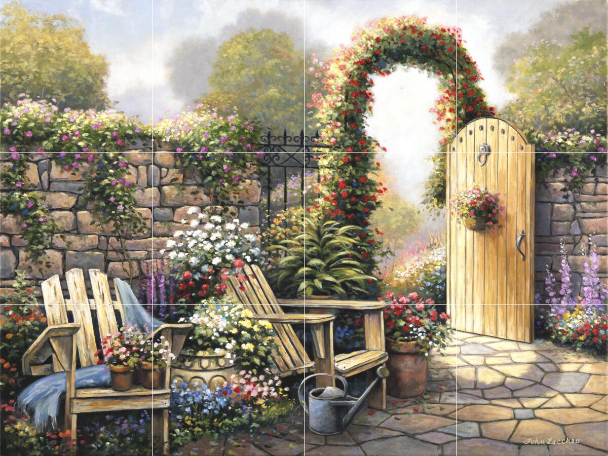 Ceramic Backsplash Tile Mural Garden Kitchen/Bathroom/Shower – Garden Patio