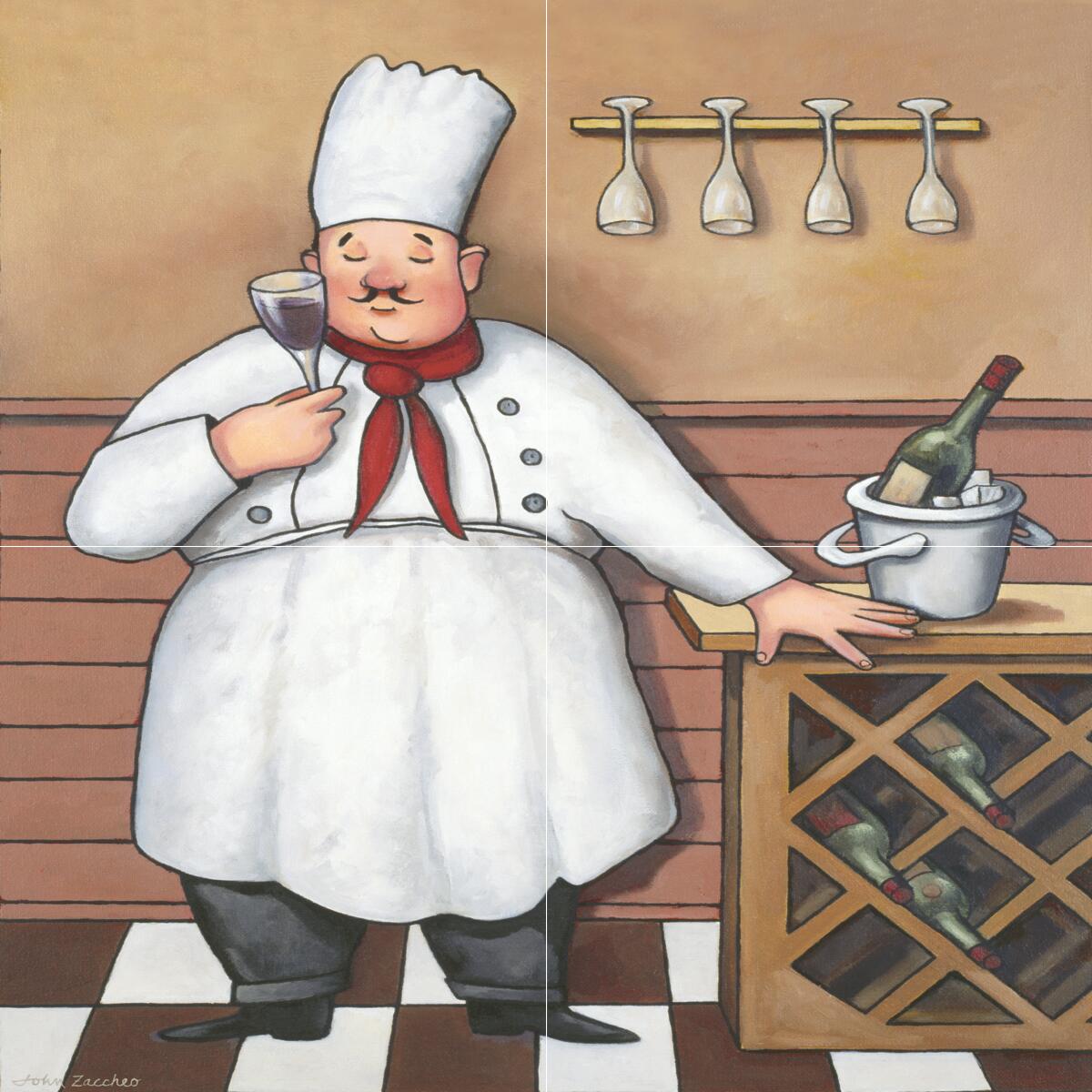 Ceramic Backsplash Tile Mural Chef Cook Kitchen/Bathroom - Chef 2 ...